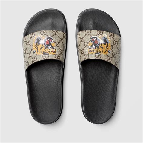 gucci supreme tiger slides replica|tiger slide gucci supreme.